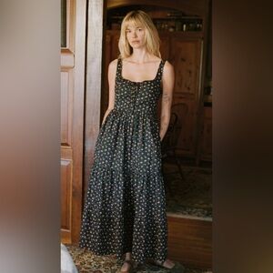 Christy Dawn Adele Dress Night Garden Black Floral Midi Dress PS